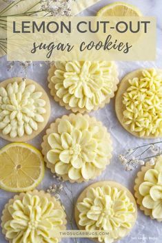 lemon cut - out sugar cookies on a table