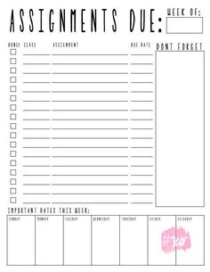 20 College Student Planner Template student_daily_planner_template😏 dailyplannerprintablesfree #personalbudgetplanner #kidsplanner #goodnotestemplatesfreeplanner⭐. Planners For College Students, Back To University, School Organisation, Homework Planner, College Organization, School Printables, School Survival, School Planner