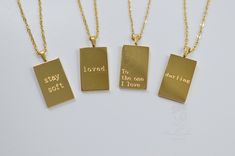 "18k Gold Bead Chain Necklace | Quote Necklace | Spiritual Jewelry | Best Friend Gift | Friendship Necklace| Birthday Gift for Friend ✔ Finish: 18K Gold ✔ Size: Chain- Approx. 8 Inch , Charm- Approx. 1 Inch Thank you so much for visiting our store, we hope you enjoy shopping with us. Be sure to \"Favorite\" our shop 😍 All items are beautifully packaged in a jewelry box and ready to gift. 🎁" Necklace Spiritual, Quote Necklace, Tiny Heart Necklace, Bead Chain Necklace, Birthday Gift For Friend, Dainty Gold Earrings, Engraving Ideas, Message Necklace, Friendship Necklace