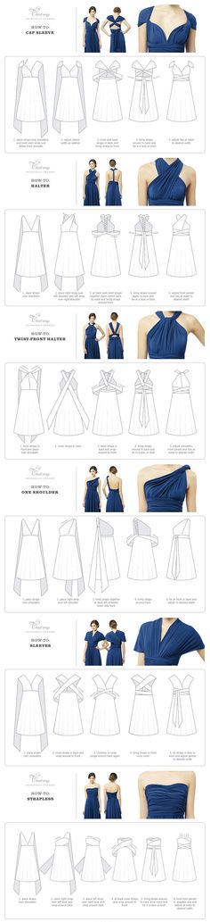 Twist Wrap Dress - How-To-Wear Instructions Infinity Dress Styles, Make A Dress, Diy Vetement, Convertible Dress, Infinity Dress, Diy Dress, How To Sew, Mode Inspiration, Sewing Clothes