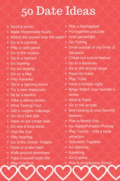 the 50 date ideas list for valentine's day