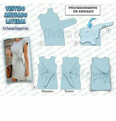 sewing pattern for vests and dresses with the instructions to sew them in spanish