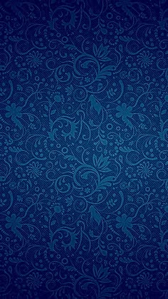 a blue wallpaper with an intricate design on the bottom and sides, it is very dark