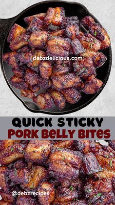 pork bites, sticky pork belly bites, boneless pork bites, crispy pork bites, garlic pork bites Pork Belly Croutons Pioneer Woman, Pioneer Woman Pork Belly Croutons, Sweet And Sticky Pork, Pork Belly Sticky Rice, Best Pork Belly Recipe Oven, Pork Belly And Beans Recipes, Sticky Chinese Pork Belly, Simple Pork Belly Recipe, Side Pork How To Cook