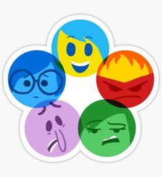 four different emoticions sticker