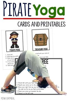 there is a man doing yoga on the cover of this card game, which has instructions for