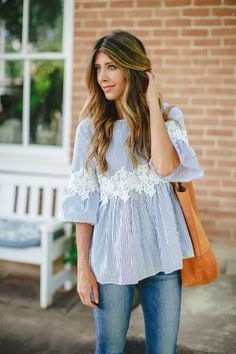 The Perfect Blouse | spring style | spring fashion | fashion for spring | style for spring | warm weather style | how to to style a lace top || The Girl in the Yellow Dress Look Hippie Chic, Spring Summer Fashion Trends, Perfect Blouse, Hippie Look, 2017 Fashion Trends, Summer Fashion Trends, Urban Chic, Fashion 2017, Outfit Casual