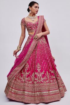 Rani Lehenga, Fashion Course, Dupatta Draping, Embroidered Bridal Lehenga, Desi Wedding Dresses, Fashion Courses, Indian Bridal Dress, Cute Prom Dresses