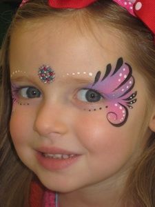 simple fairy face painting - Google Search Fairy Face Paint, Bodysuit Tattoos, Makeup Zombie, Butterfly Face Paint, Butterfly Makeup, Princess Face, Butterfly Face