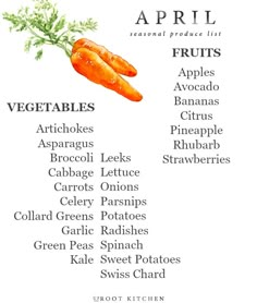 a menu with carrots and other vegetables on it