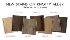 the new stains on knotty alder from dura supreme are available for purchase