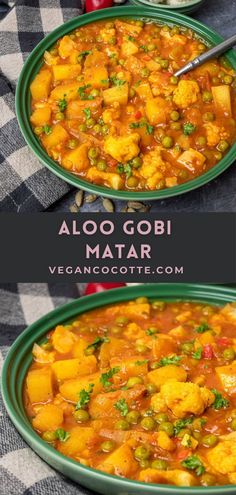 Aloo Gobi Matar (Potato Cauliflower and Pea Curry) Potatoe Indian Recipe, Indian Food Vegetables, Curry Recipes With Vegetables, Indian Potato Curry Recipes, Indian Potatoes And Peas, Vegan Potato Curry Recipes, Diet Curry Recipe, Potato Chickpea Recipes, Aloo Gobi Recipe Vegan