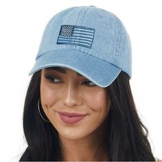 Great Quality Adjustable Cap American Usa Flag Embroidered Fabric 100% Cotton Osfa Bundle For Discount Ships The Same Or Next Business Day Baseball Cap Caps Hats Denim Hats Usa Styles Trendy Casual Tiktok Fashion Blogger Favorites Denim Snapback Baseball Cap For Spring, Denim Baseball Cap For Summer, Medium Wash Denim Baseball Cap With Curved Brim, Summer Denim Snapback Baseball Cap, Summer Denim Blue Baseball Cap, Distressed Cotton Hat In Medium Wash, Spring Blue Denim Baseball Cap, Casual Denim Blue Baseball Cap For Spring, Blue Denim Baseball Cap With Curved Brim