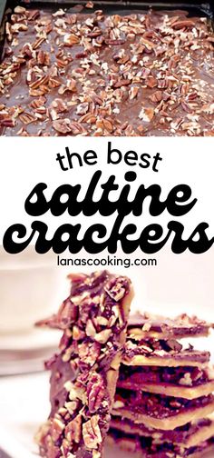 the best saltine crackers recipe is made with almonds, chocolate and pecans