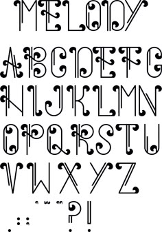 an old fashioned alphabet with swirly letters