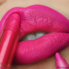 Barbie Pink Lipstick, Red Glitter Lipstick, Pink Matte Lipstick, Bright Pink Lips, Lip Shade, Pink Eyeshadow Look, Mango Avocado, Hot Pink Lips, Lip Gloss Balm