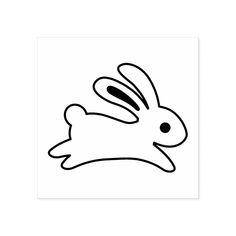 a black and white drawing of a rabbit's head in the shape of a bunny