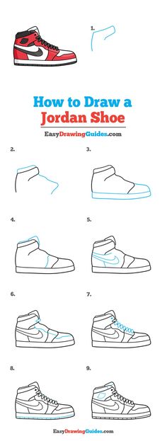 how to draw a jordan shoe step by step instructions for kids and adults alike shoes