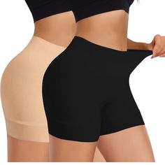 2 Pack Anti Chafing Shorts Women, Seamless Slip Shorts For Under Dresses, Spandex Bike Shorts For Yoga Workout (B-Black Nude, Medium) Shorts For Under Dresses, Anti Chafing Shorts, Slip Shorts, Anti Chafing, Shape Wear, Yoga Workout, Under Dress, Shorts Women, Bike Shorts