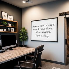 the office is clean and ready to be used as an office space for someone's work