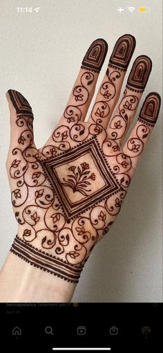 the hand is decorated with intricate designs