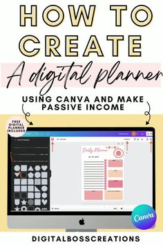 Want to learn how to create a digital planner to sell using Canva? Well, you are in the right place! Learn how with this easy tutorial. How To Make A Journal In Canva, Multiple Etsy Shops, Create A Digital Planner, Canva Planner, Digital Products To Sell, Using Canva