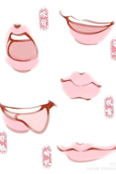 pink lips with different shapes and sizes