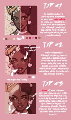 an info sheet describing how to use makeup for different types of hair and make - up