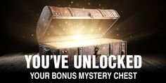 an open trunk with the words you've unlocked your borus mystery chest