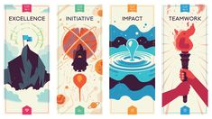 four bookmarks with different types of science fiction characters and their respective texturals