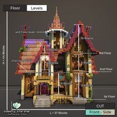 an image of a house that is made out of legos and has different levels