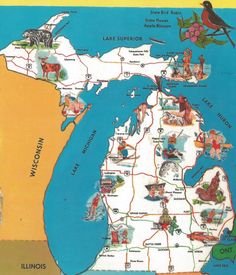 a map of the state of michigan with all its roads and major cities on it