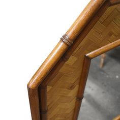 a close up view of a wooden chair