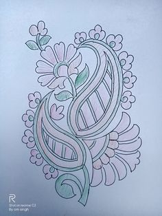 a drawing of an intricate design on paper