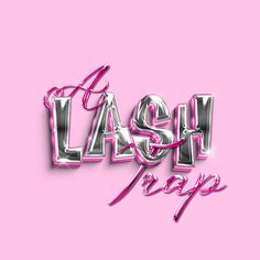 a pink background with the words flash pop in chrome letters on top of each other