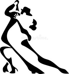 a black and white silhouette of a dancing couple