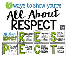 an all about respect poster with the words respect