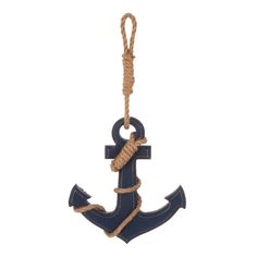 an anchor hanging from a rope on a white background