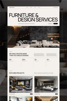 an image of a website page with furniture and interior design services on the bottom right corner