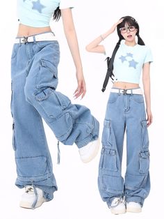 Age: 18-24 years old Size: S M L XL Fabric classification: denim Waist type: High waist Process: Wash Color classification: blue pink Pants placket: Zipper Ingredient content: 96% and above Applicable season: All seasons Year Season: Fall 2023 Thickness: Regular Trouser length: Long pants Style: Cargo pants Color: Light Gothic Fashion Casual, Overalls Jeans, Jeans Female, Style Cargo Pants, Street Jeans, Street Punk, Y2k Punk, Loose Fashion, Style Cargo