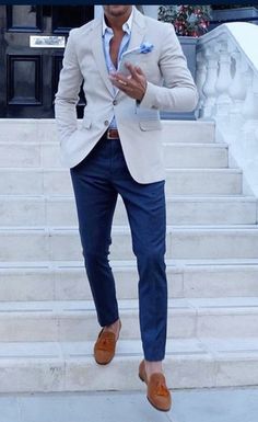 Wedding Suits Men Blue, Summer Wedding Attire, A Man In A Suit, Man In A Suit, Herren Style, Cashmere Blazer, Traje Casual, Summer Suits