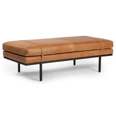 Harris Leather Bench, Palermo Cognac-Furniture - Benches-High Fashion Home Four Hands Furniture, Accent Bench, Spring Rugs, Leather Bench, Bench Seating, Modern Bench, Leather Cushion, Upholstered Bench, Four Hands