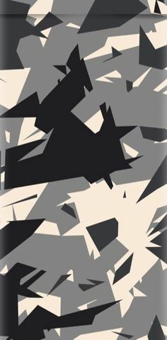 an abstract camouflage background with black and white shapes in shades of gray, beige, and grey