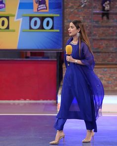 Blue Pakistani Dress, Royal Blue Dress Outfit, Blue Colour Suit, Actress Photography, Saboor Ali, Blue Dress Outfits, Women Suits Wedding, Pakistan Dress, Traditional Suit