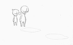 a drawing of two people standing next to each other