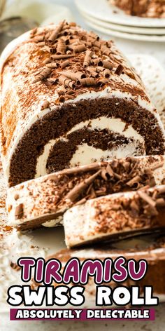 Swiss Roll Tiramisu Style Tiramisu Swiss Roll, Gluten Free Tiramisu, Swiss Roll Cakes, Jelly Roll Cake, Swiss Cake, Italian Tiramisu, Chocolate Roll Cake, Chocolate Tiramisu, Swiss Roll Cake