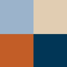 an orange, blue and beige color scheme with two different shades in the same area