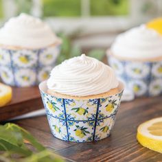 Lemons and Blue Tile Cupcake Wrapper - PRINTABLE instant download PDF.  Blue/white/yellow tile w lemons and blossoms. Amalfi coast vibe. Graduation Party Blue, Spring Engagement Party, Lemon Dinner, Greek Party Theme, Blue And White Party, Tis So Sweet, Vibe Party, Italian Bridal Showers, Cupcake Wrappers Printable