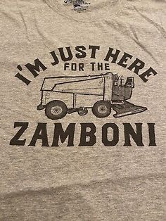 i'm just here for the zamboonii t - shirt in grey