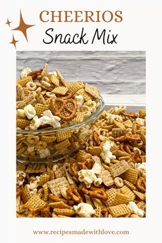 This easy Cheerios Snack Mix is the ultimate sweet and salty treat! Made with Honey Nut Cheerios, Chex cereal, pretzels, popcorn, and a buttery coating, it’s perfect for parties, road trips, or everyday snacking. Customize it with your favorite mix-ins for a snack everyone will love! Chex Mix With Popcorn, Cheerio Mix, Cheerios Chex Mix Recipes, Cheerios Mix Recipe, Snack Mix With Cheerios, Chex Mix With Cheerios, Cheerios Snack Mix Recipes, Honey Nut Chex Mix Recipes Snacks, Cheerios Mix
